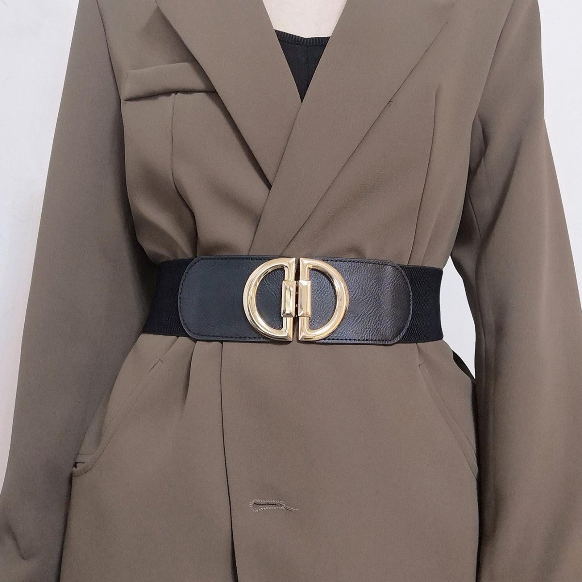 Ceinture Fine élastique Femme Similicuir – Boucle Métallique – Ajustable Jusqu’à 72 Cm – Pour Robe, Pull, Jeans