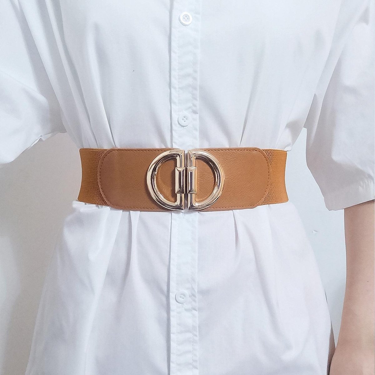 Ceinture élastique taille haute, pour femme, modèle Éliane