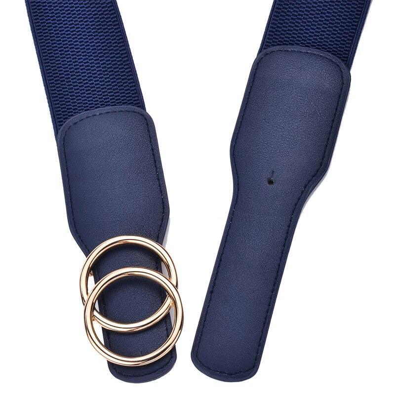 Ceinture Élastique Femme Gloop - Largeur 8 Cm Avec Anneau Argenté - Ultra Confortable Et Extensible