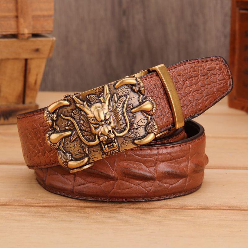 Ceinture Cuir Ceinture Double Boucle Dorée Fine Ceinture Premium