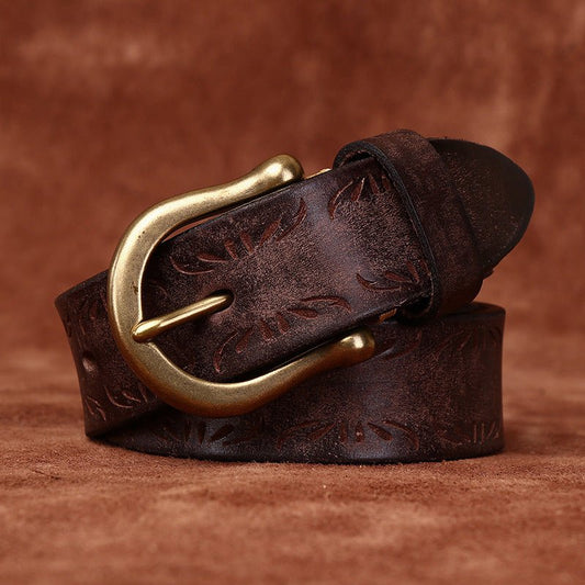 Ceinture en cuir pour femme ou homme, modèle Meera - La Boutique de la Ceinture