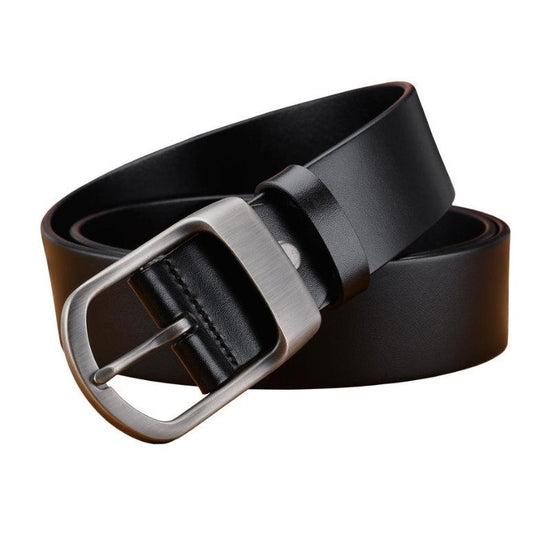 Korhleoh Ceinture En Cuir Pour Homme, Ceinture Italienne En Cuir Véritable Solide Pour Ceinture Décontractée En Jeans (120 Cm, Taille 38-45"), Noir , Medium