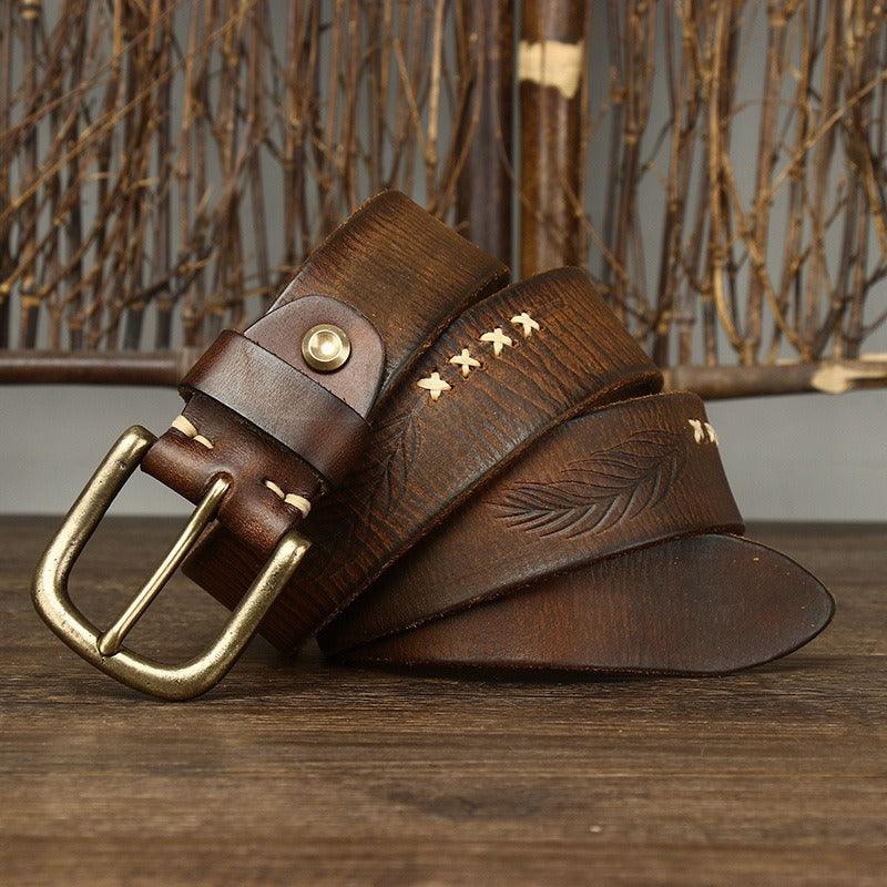 Ceinture en cuir pour homme, modèle Vijay