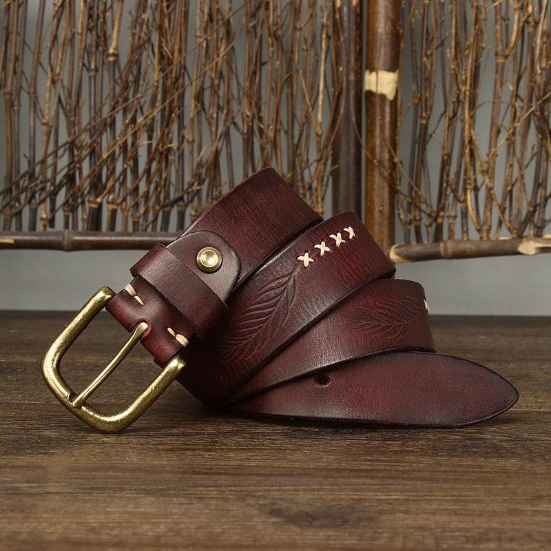 Ceinture en cuir pour homme, modèle Vijay - La Boutique de la Ceinture