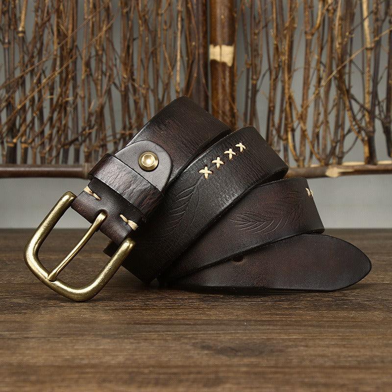 Ceinture en cuir pour homme, modèle Vijay - La Boutique de la Ceinture