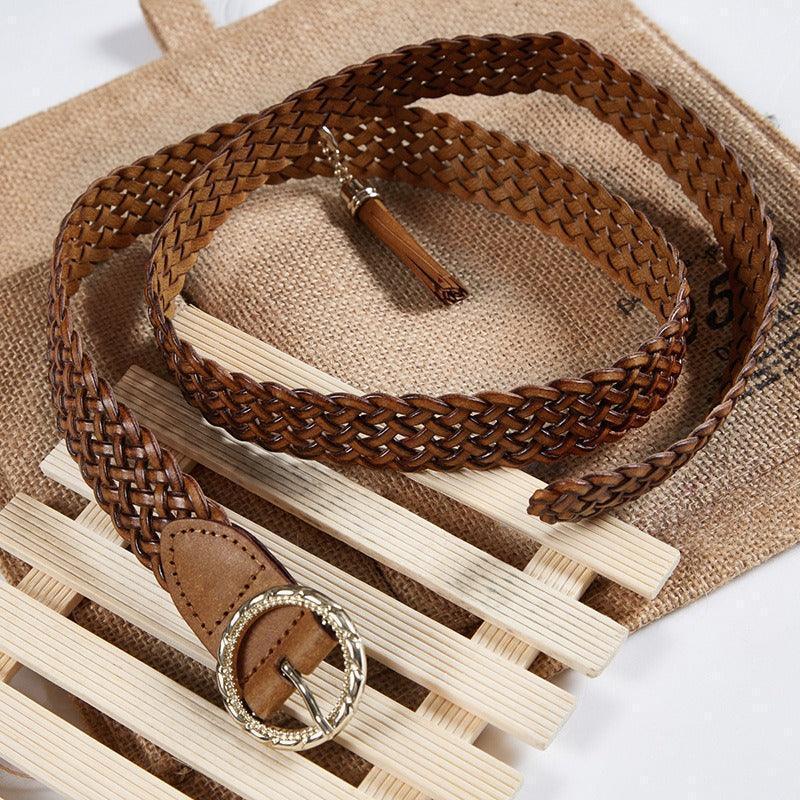 Ceinture en cuir tressé, modèle Kara - La Boutique de la Ceinture