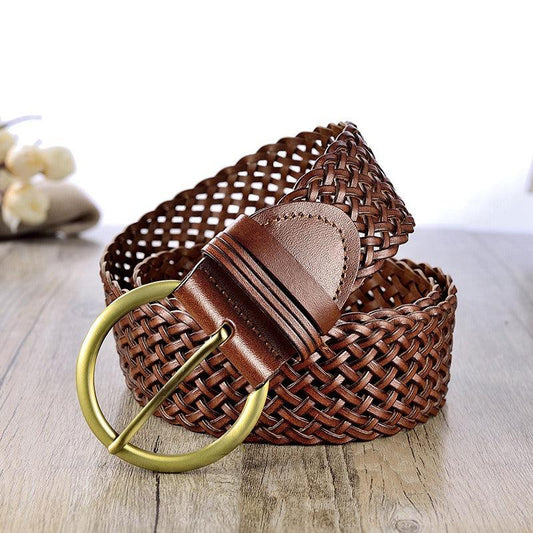 Ceinture en cuir tressé, modèle Lola - La Boutique de la Ceinture