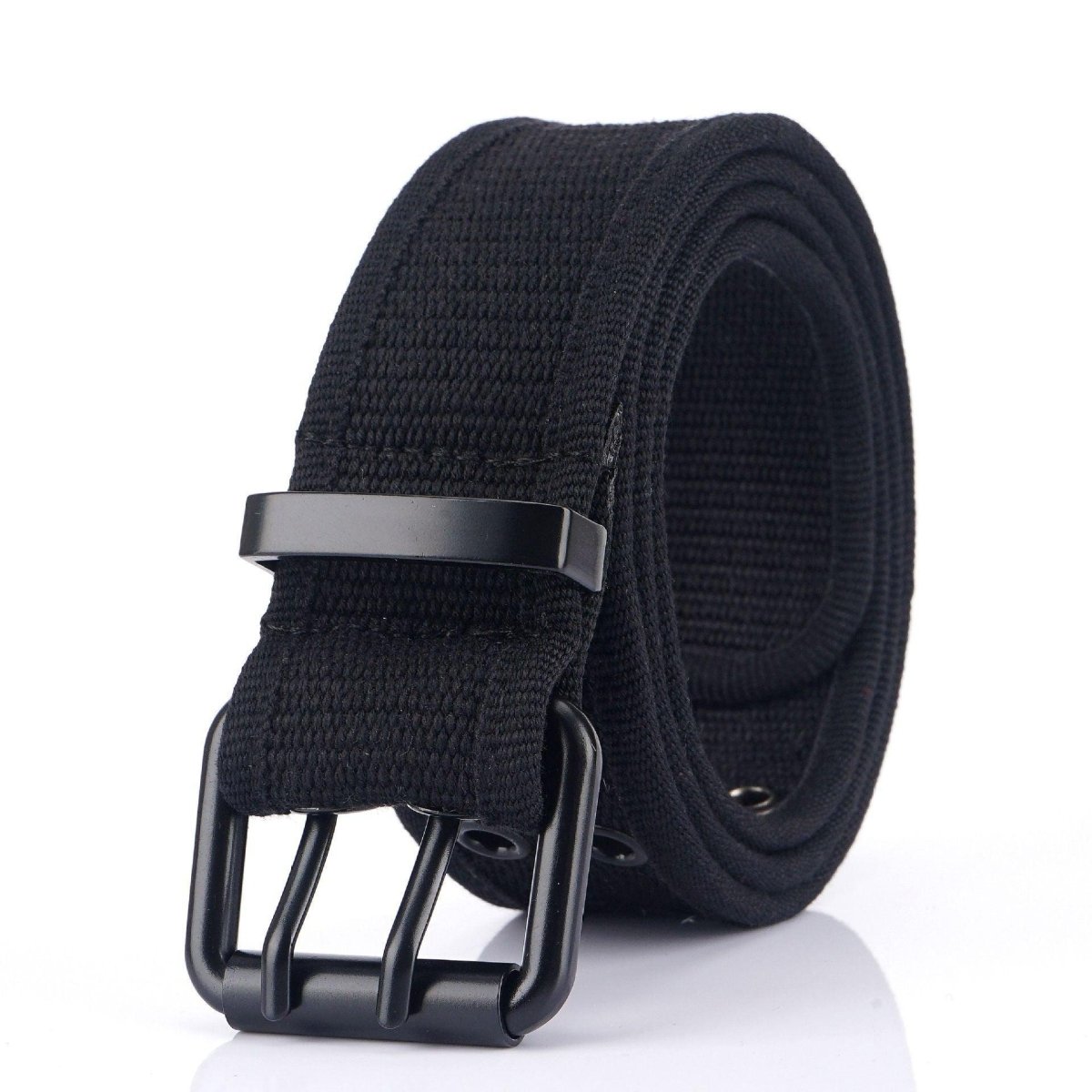 Ceinture En Toile Avec Double Anneau En D - 3,8x110 Cm, Décontractée, Pour Homme Et Femme