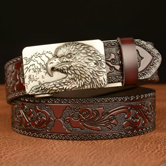 Ceinture Esprit Animal à motif Aigle et montagnes, modèle Zac - La Boutique de la Ceinture