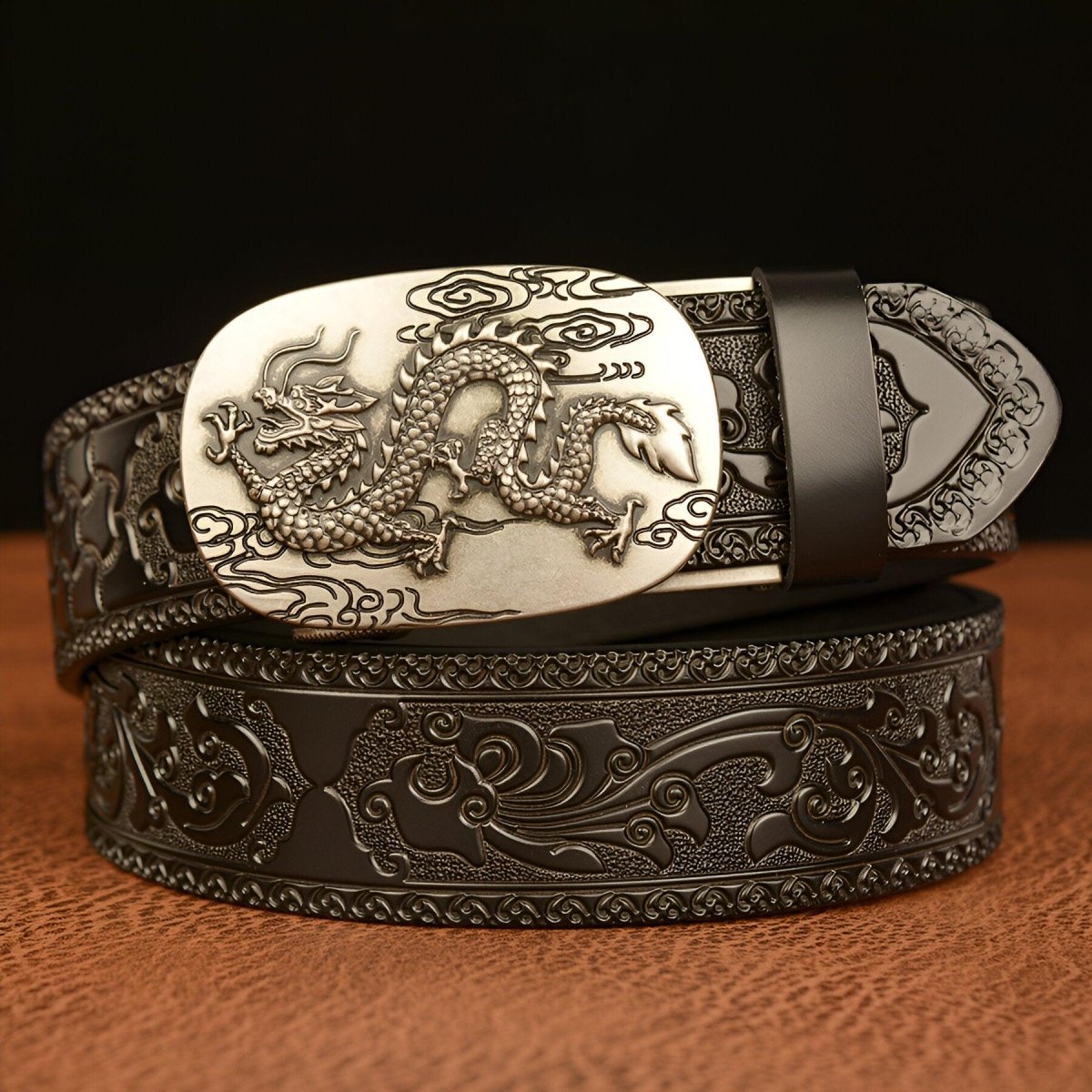 Ceinture Esprit Animal à motif dragon asiatique, modèle Kian - La Boutique de la Ceinture