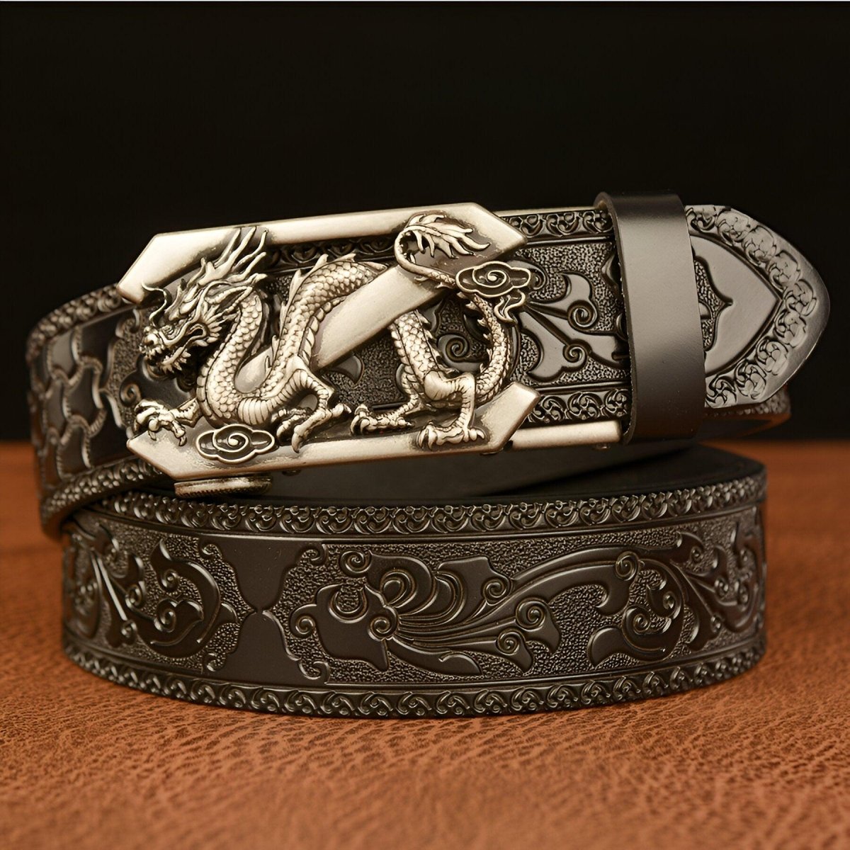 Ceinture Esprit Animal à motif Dragon avec lettre Z, modèle Tyler - La Boutique de la Ceinture