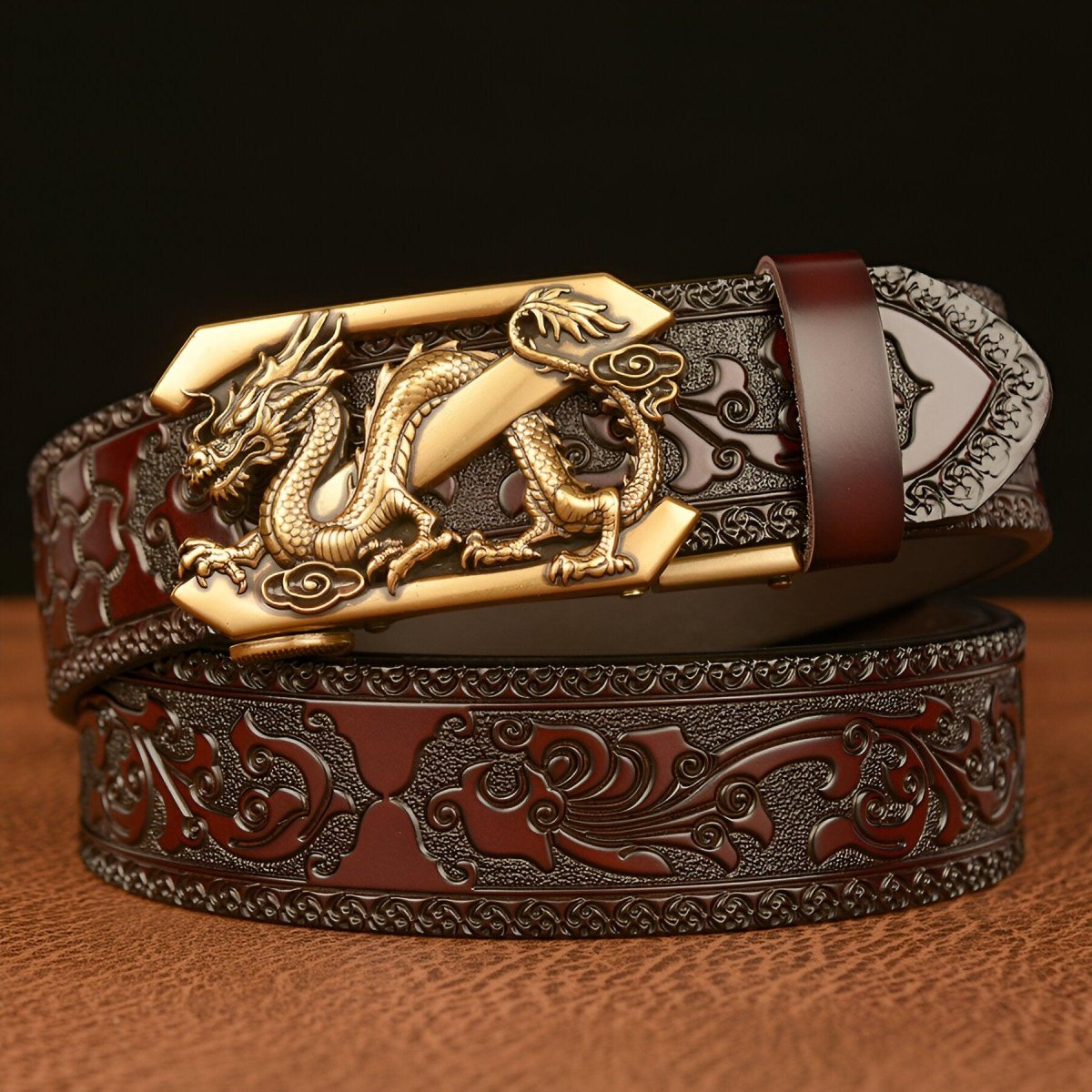 Ceinture Esprit Animal à motif Dragon avec lettre Z, modèle Tyler - La Boutique de la Ceinture