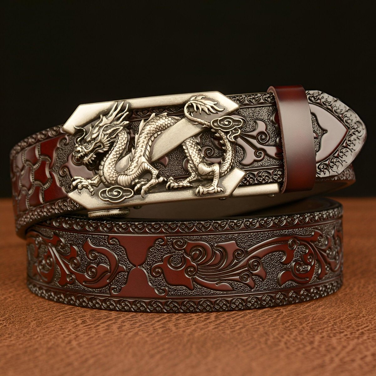 Ceinture Esprit Animal à motif Dragon avec lettre Z, modèle Tyler - La Boutique de la Ceinture