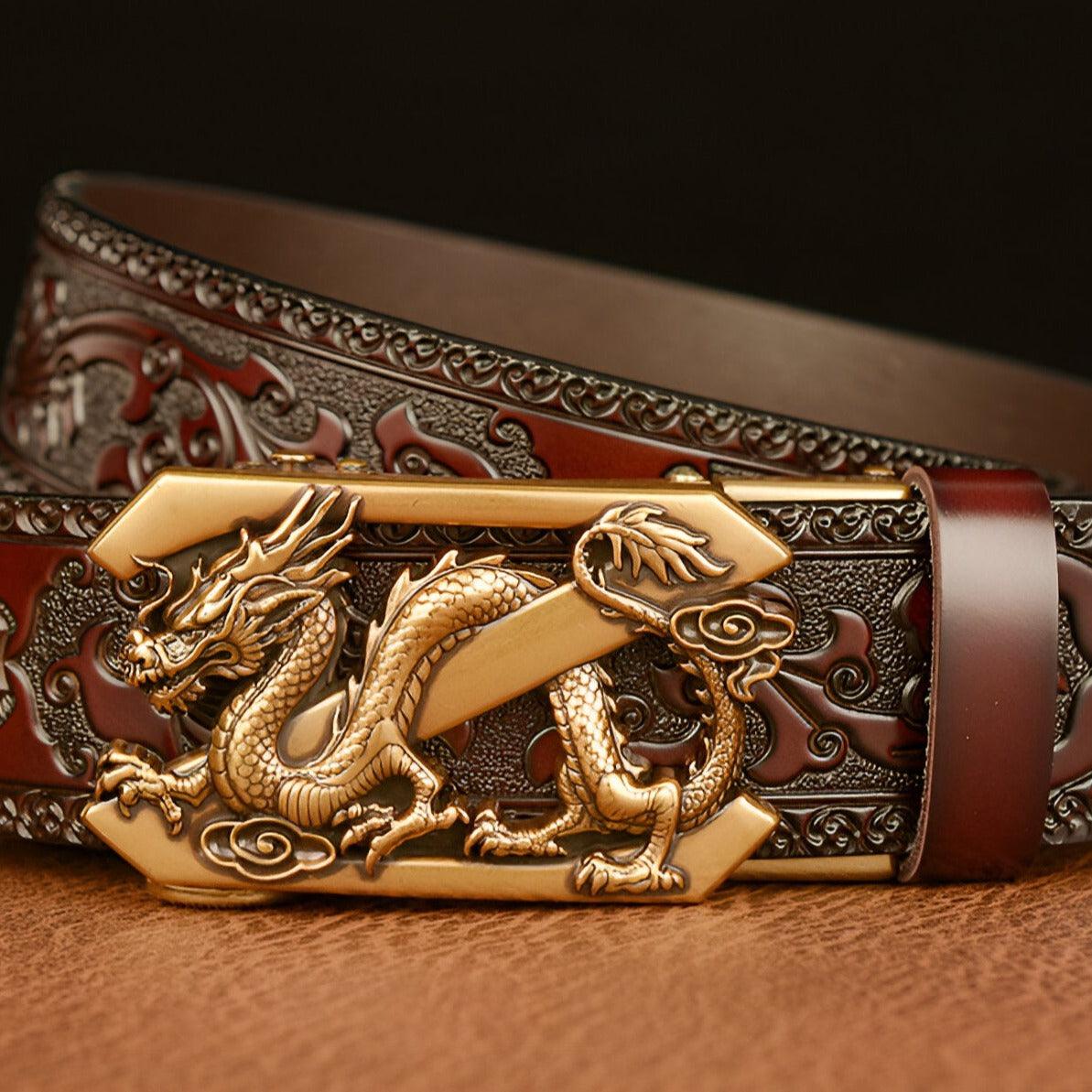 Ceinture Esprit Animal à motif Dragon avec lettre Z, modèle Tyler - La Boutique de la Ceinture