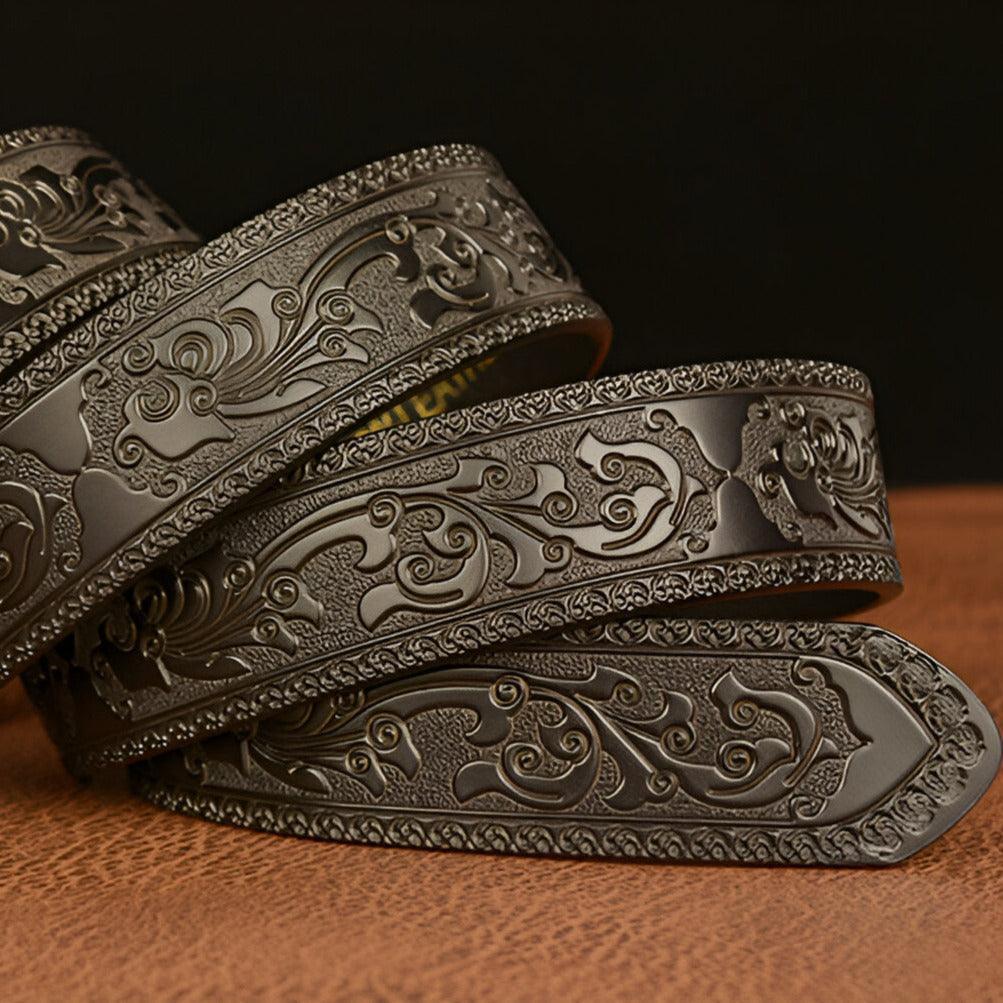 Ceinture Esprit Animal à motif Dragon et lettre V, modèle Zishan