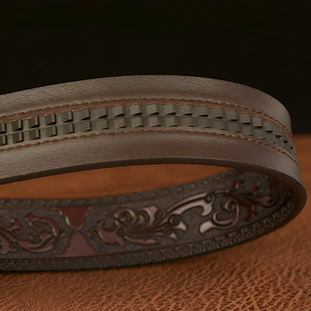 Ceinture Esprit Animal à motif tête de lion, modèle Adriel - La Boutique de la Ceinture