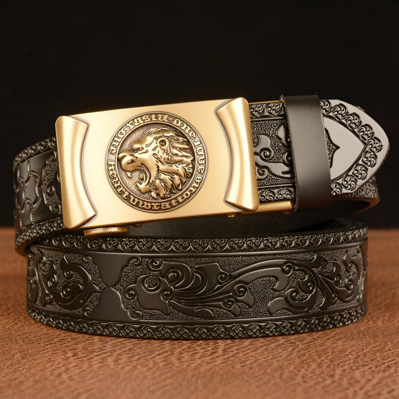 Ceinture Esprit Animal à motif tête de lion, modèle Adriel