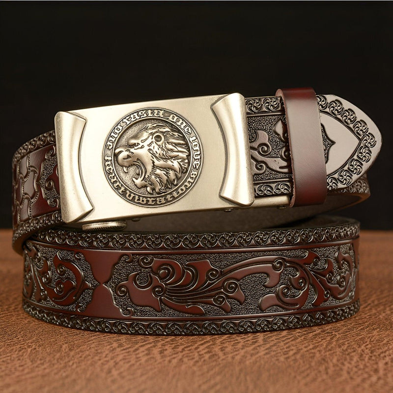 Ceinture Esprit Animal à motif tête de lion, modèle Adriel