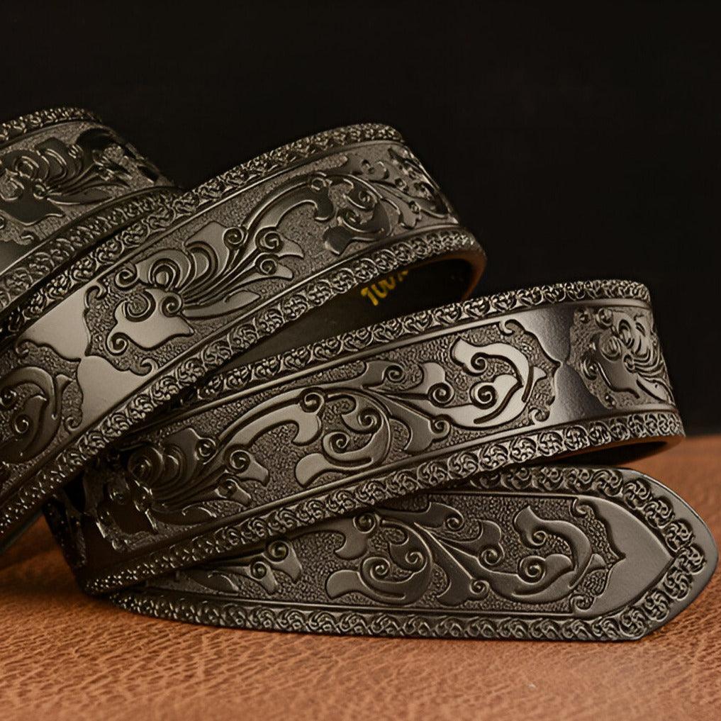 Ceinture Esprit Animal à motif tête de lion, modèle Adriel - La Boutique de la Ceinture