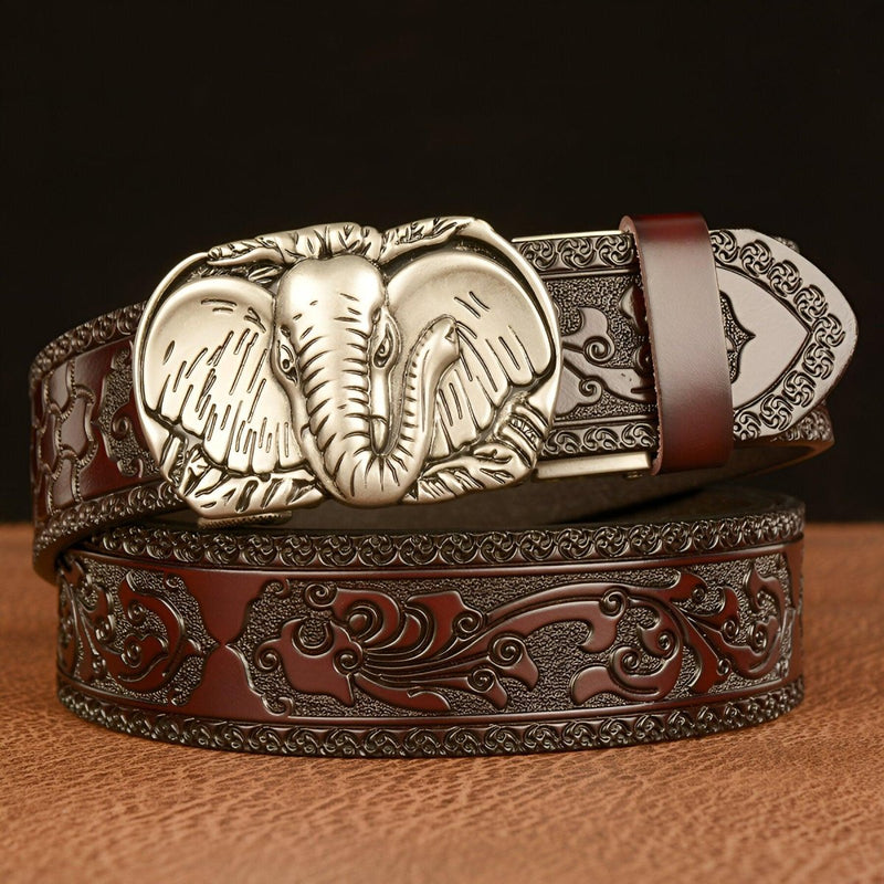 Ceinture Esprit Animal à motif tête d'éléphant, modèle Rowen