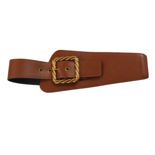 Ceinture Extra Large XXL élastique à boucle dorée effet tresse, modèle Auvray - La Boutique de la Ceinture