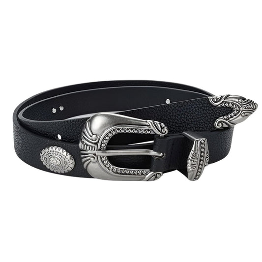 Ceinture fine à boucle western vintage, modèle Ohta - La Boutique de la Ceinture