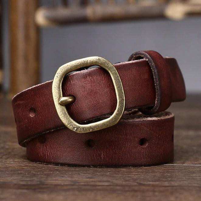 Ceinture fine en cuir pour femme, modèle Arria - La Boutique de la Ceinture