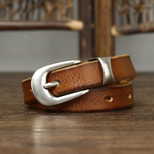 Ceinture fine en cuir pour femme, modèle Hisunia - La Boutique de la Ceinture