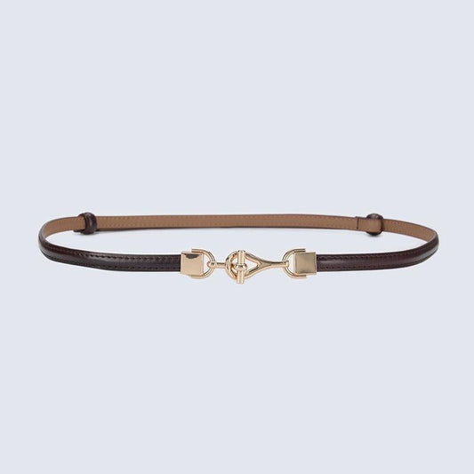 Ceinture fine en cuir pour femme, modèle Shaqi - La Boutique de la Ceinture