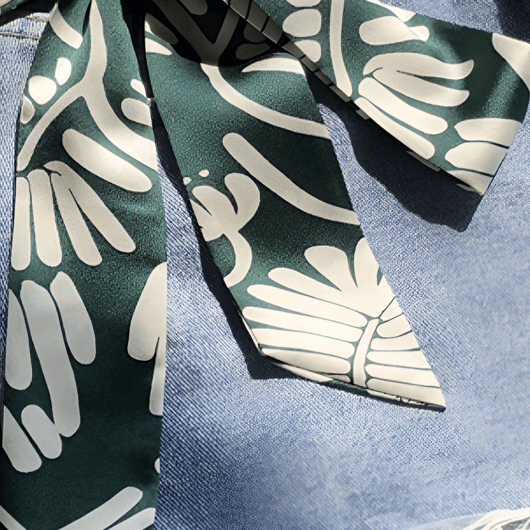 Ceinture foulard, à motif tropical, modèle Thelcunia - La Boutique de la Ceinture