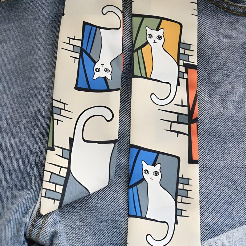 Ceinture foulard, à motifs chats, modèle Eutalia