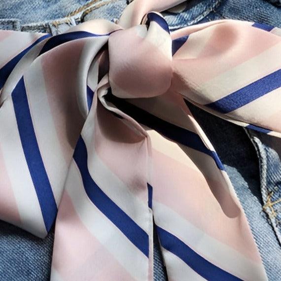 Ceinture foulard, à rayures bleues, modèle Ynia - La Boutique de la Ceinture