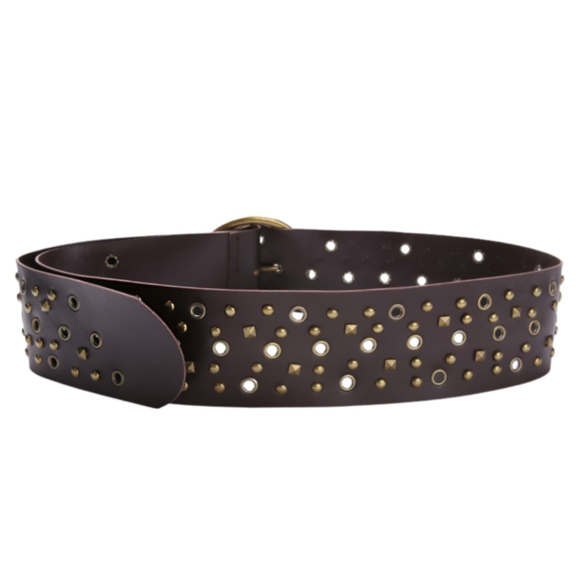 Ceinture large à œillets et rivets, pour femme, modèle Lou - La Boutique de la Ceinture