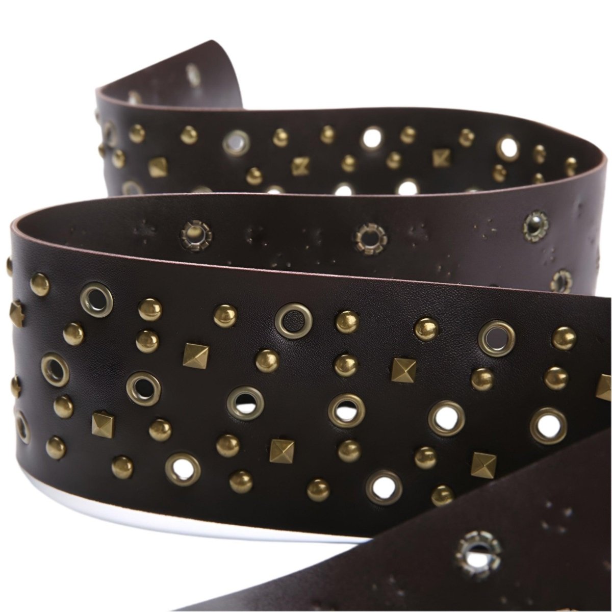 Ceinture large à œillets et rivets, pour femme, modèle Lou - La Boutique de la Ceinture