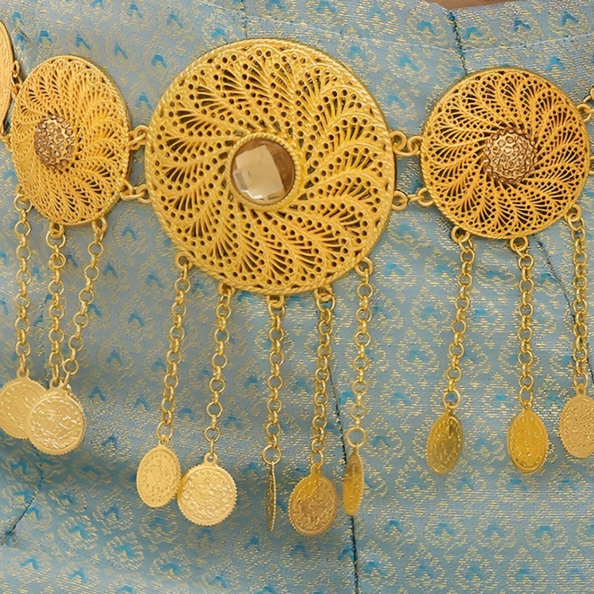Ceinture marocaine structurée par des disques à motifs et des médaillons, modèle Wadia - La Boutique de la Ceinture