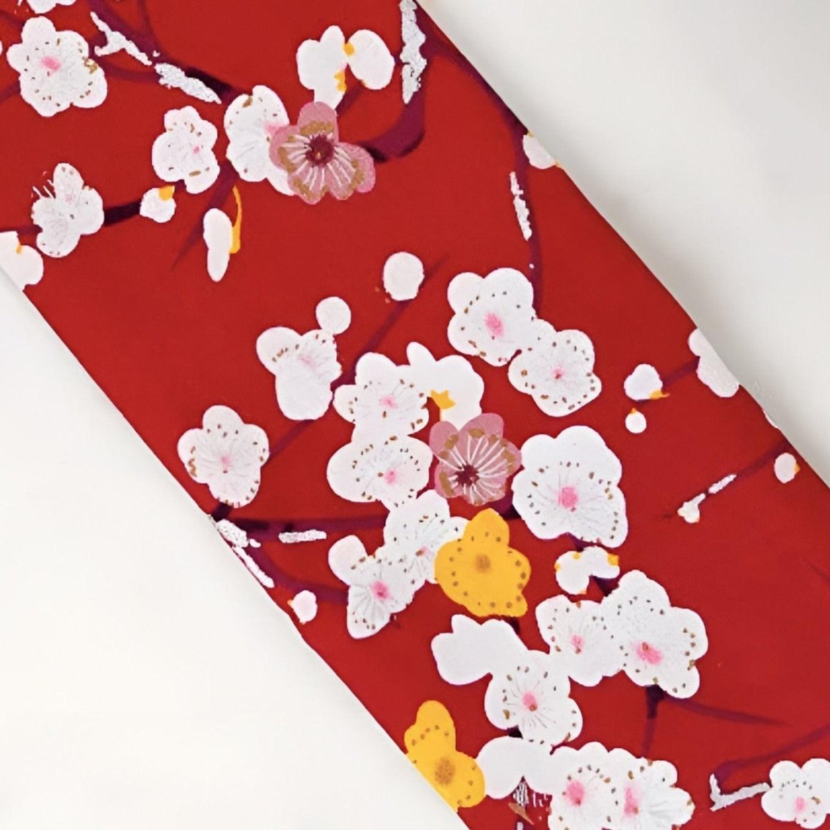Ceinture Obi à motifs fleurs de Prunier, modèle Hana - La Boutique de la Ceinture