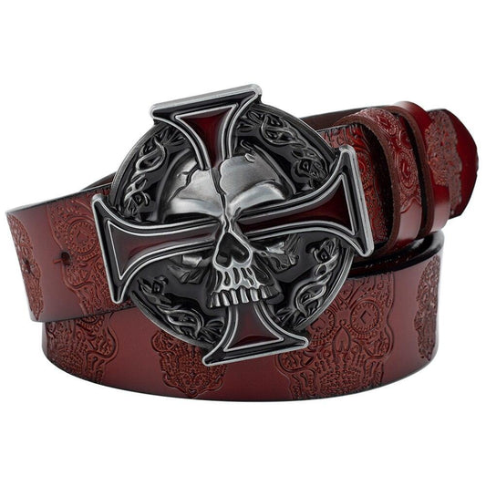 Ceinture Tête de Mort pour Femme ou Homme, modèle Magnus - La Boutique de la Ceinture