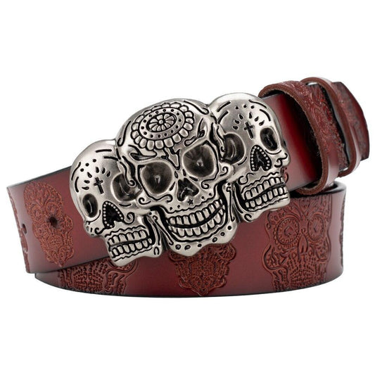 Ceinture Tête de Mort pour Femme ou Homme, modèle Sephiran - La Boutique de la Ceinture