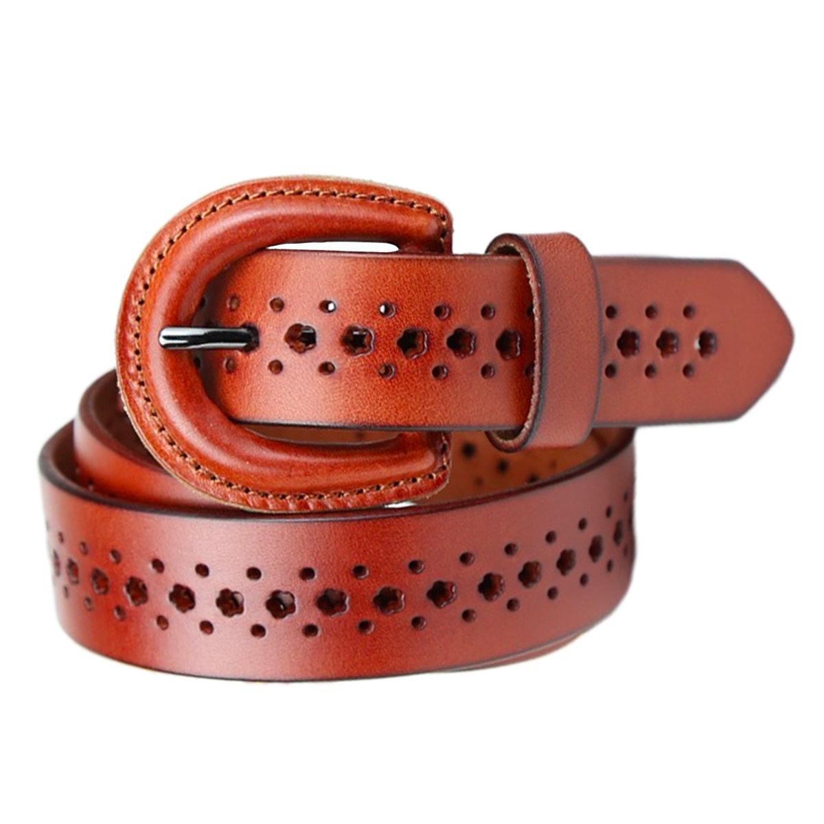 Ceinture toute habillée de cuir pour femme, modèle Mia - La Boutique de la Ceinture