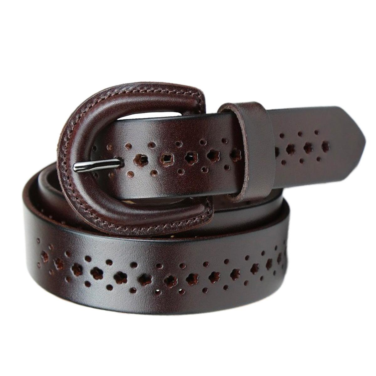 Ceinture toute habillée de cuir pour femme, modèle Mia - La Boutique de la Ceinture