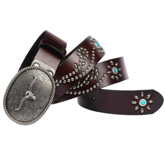 Ceinture Western avec rivets, modèle Vali - La Boutique de la Ceinture