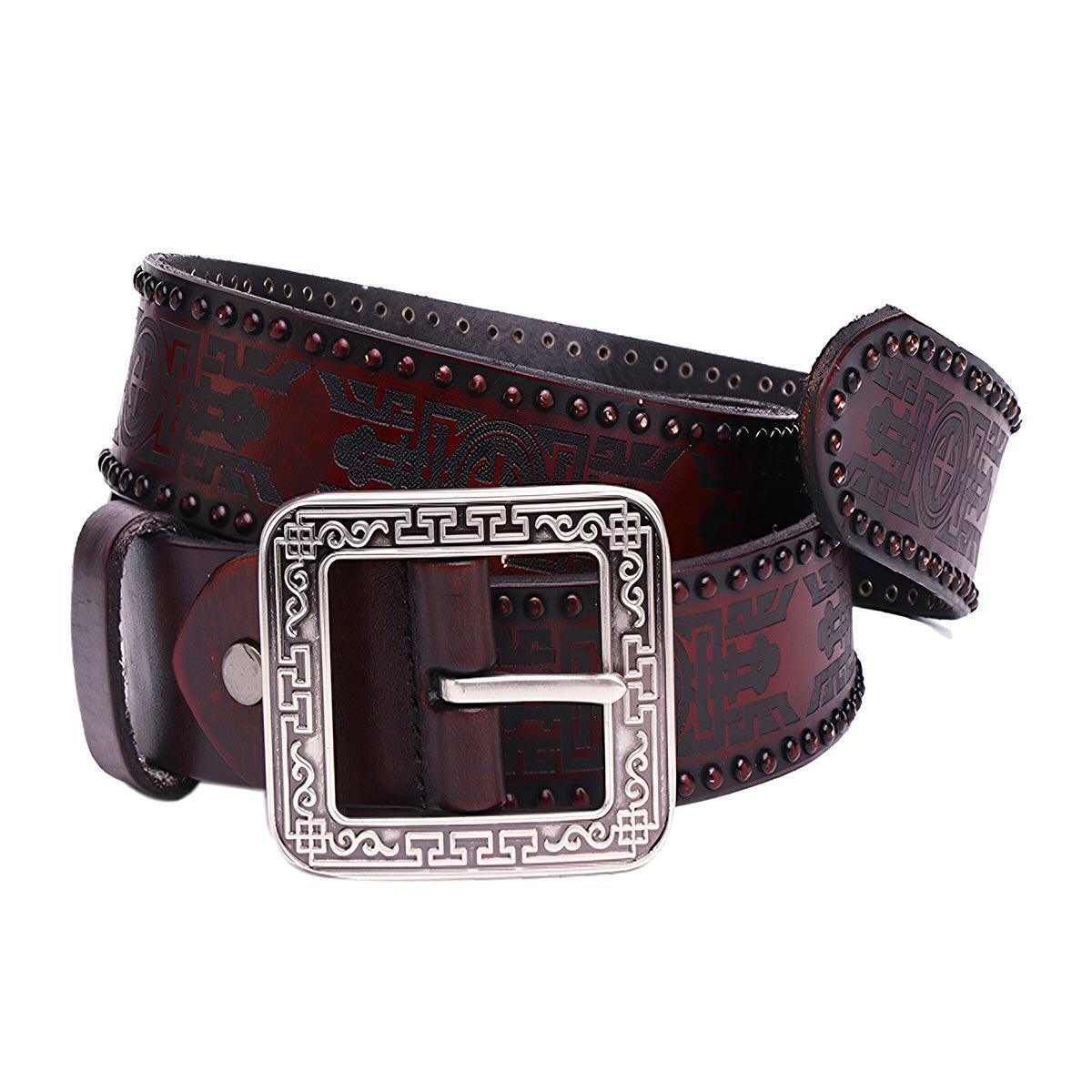 Ceinture Western en cuir, homme ou femme, modèle Daksha - La Boutique de la Ceinture