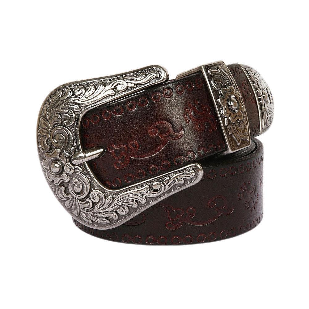 Ceinture western en cuir synthétique avec boucle de cowboy pour homme Ceinture western en cuir synthétique avec boucle de cowboy pour homme