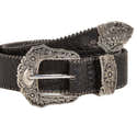 Ceinture Western Longue En Cuir Véritable - Boucle Florale Relief Amovible - Style Cowboy/Cowgirl Mixte - 7