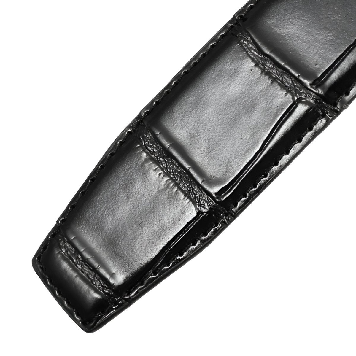 Lanière de ceinture 3.4 cm, en cuir, pour boucles ardillons, aspect crocodile, modèle Colia - La Boutique de la Ceinture