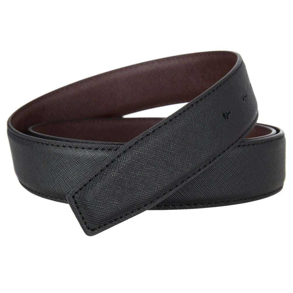 Lanière de ceinture 3.4 cm, en cuir, pour boucles ardillons, réversible, modèle Django - La Boutique de la Ceinture