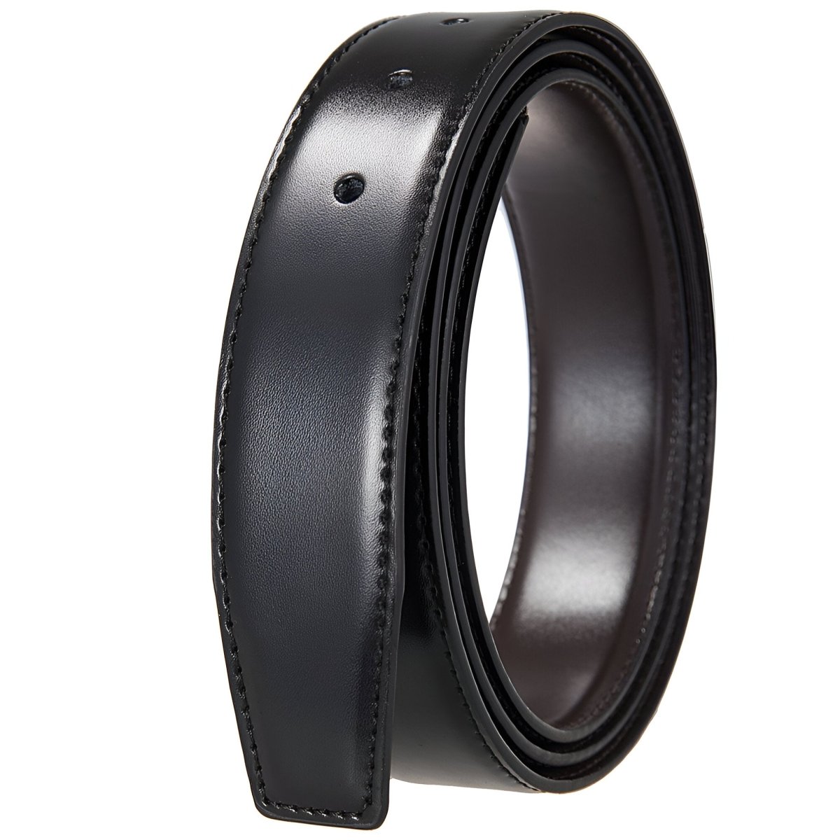 Lanière de ceinture 3.4 cm, en cuir, pour boucles ardillons, réversible, modèle Kalo - La Boutique de la Ceinture