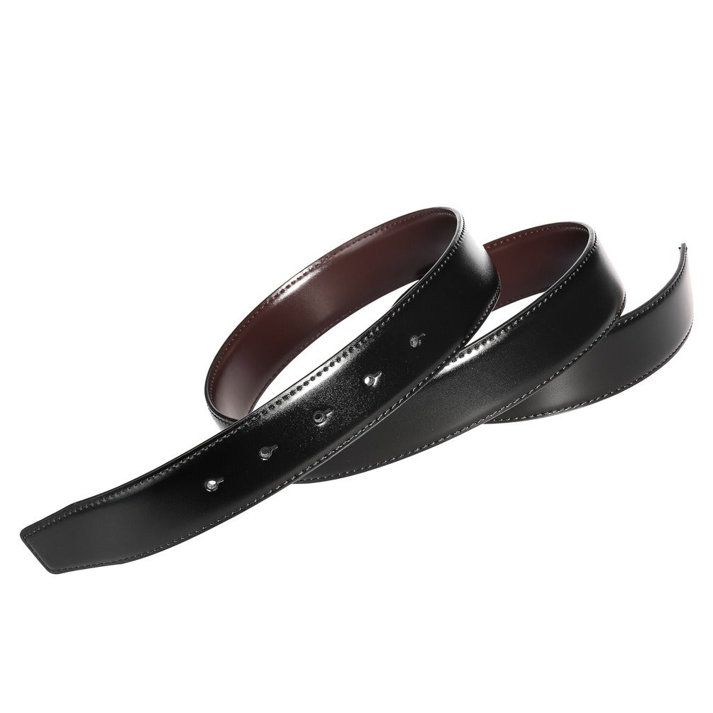 Lanière de ceinture 3.4 cm, en cuir, pour boucles ardillons, réversible, modèle Kalo - La Boutique de la Ceinture