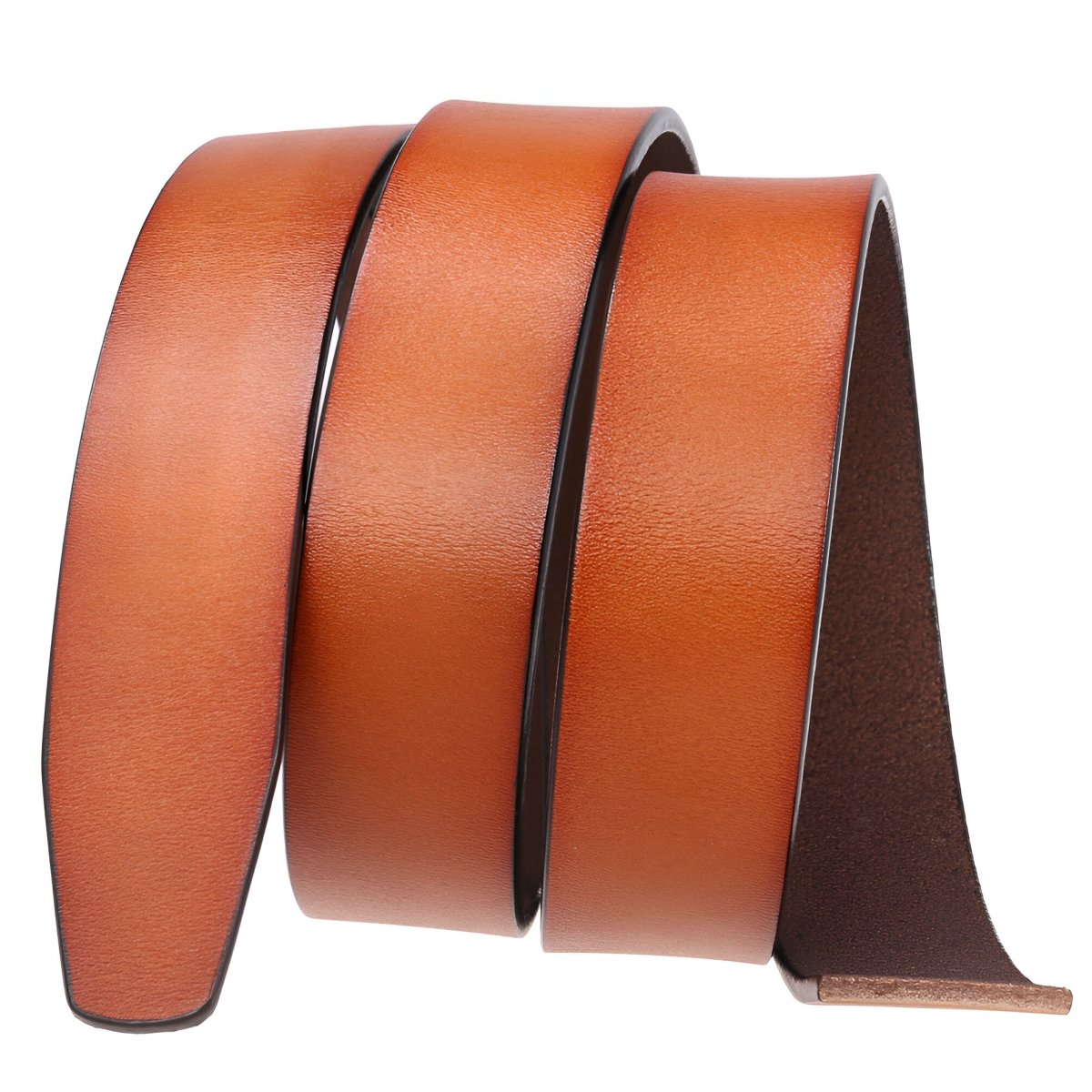 Lanière de ceinture 3.5 cm, en cuir, aspect rétro, pour boucles automatiques, modèle Achille - La Boutique de la Ceinture