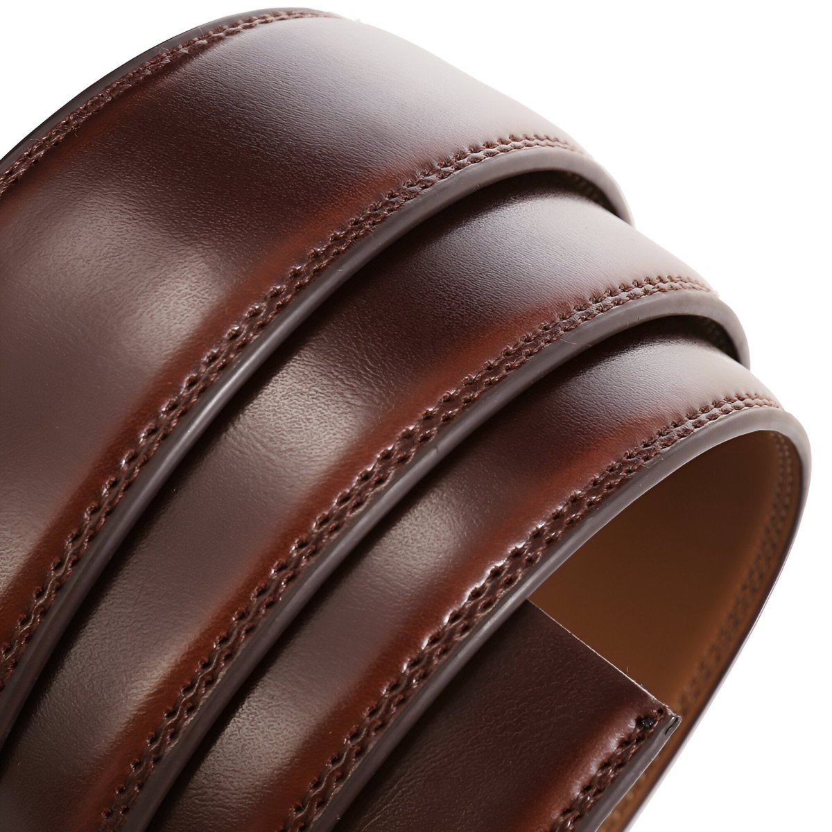 Lanière de ceinture 3.5 cm, en cuir, pour boucles automatiques, modèle Alban - La Boutique de la Ceinture